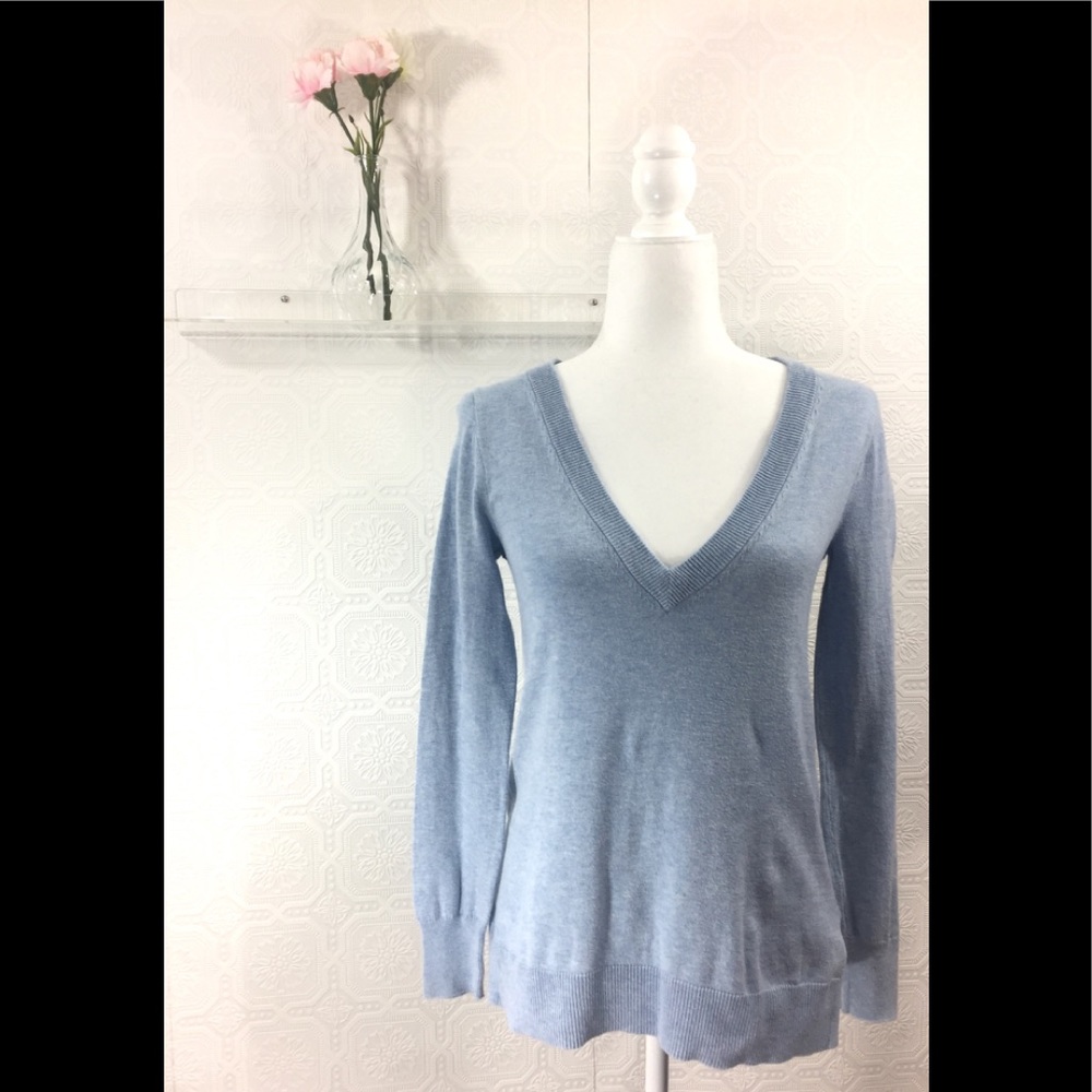 J. CREW Light Blue V-Neck Sweater
